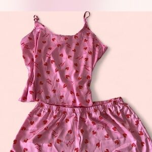Juicy Couture Strawberry Print Pink Sleepwear Set